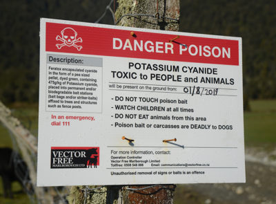 Danger Poison sign in nature