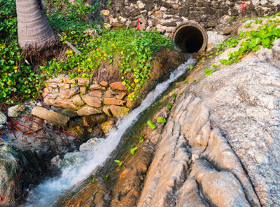 Water pipe in nature